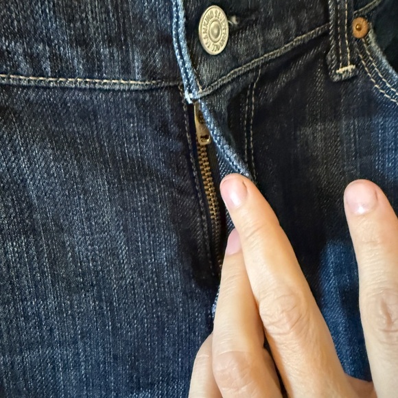 7 For All Mankind Dark Blue Straight Jeans - Picture 3 of 8